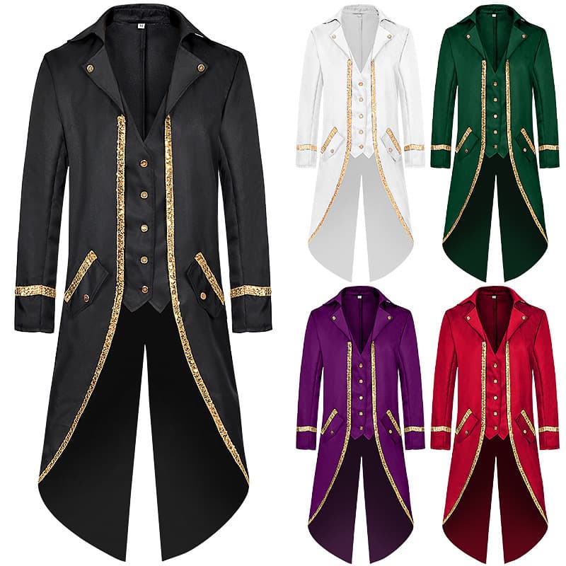 New Original Cross-Border Halloween Tuxedo Medieval Retro Steampunk Stage Costume for Men