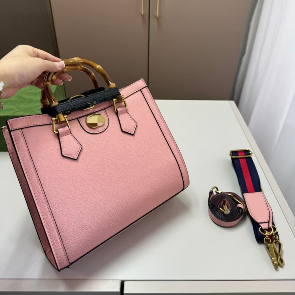 Women's Bag 2025 New Light Luxury Vintage High-End Single Shoulder Crossbody Handbag Bamboo Knot Tote Versatile Square Bag