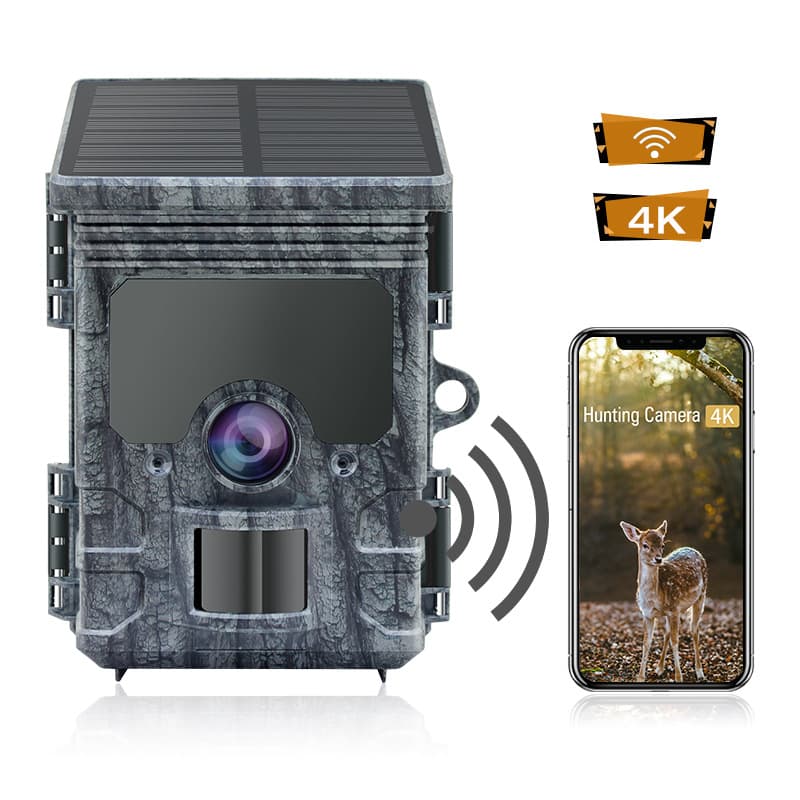 True 4K Solar WiFi Hunting Trail Camera 2-in-1 Infrared Night Vision Auto Detection Waterproof