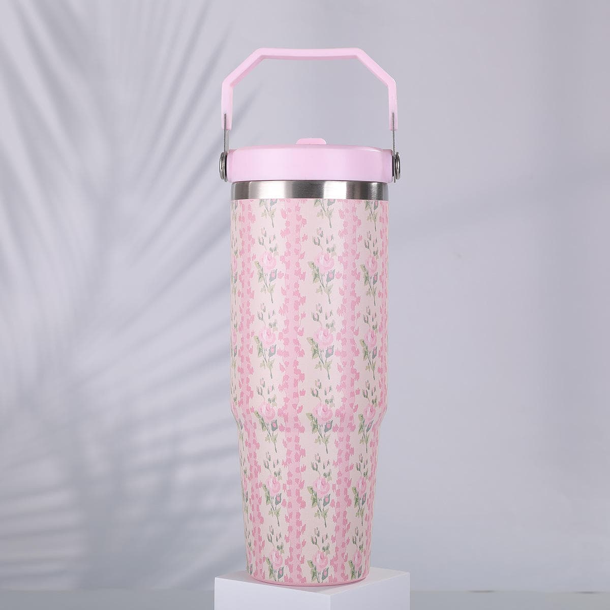 Cross-border Large Capacity Insulated Water Bottle 30oz Portable Stainless Steel Straw Cup Creative Custom Printed Water Bottle