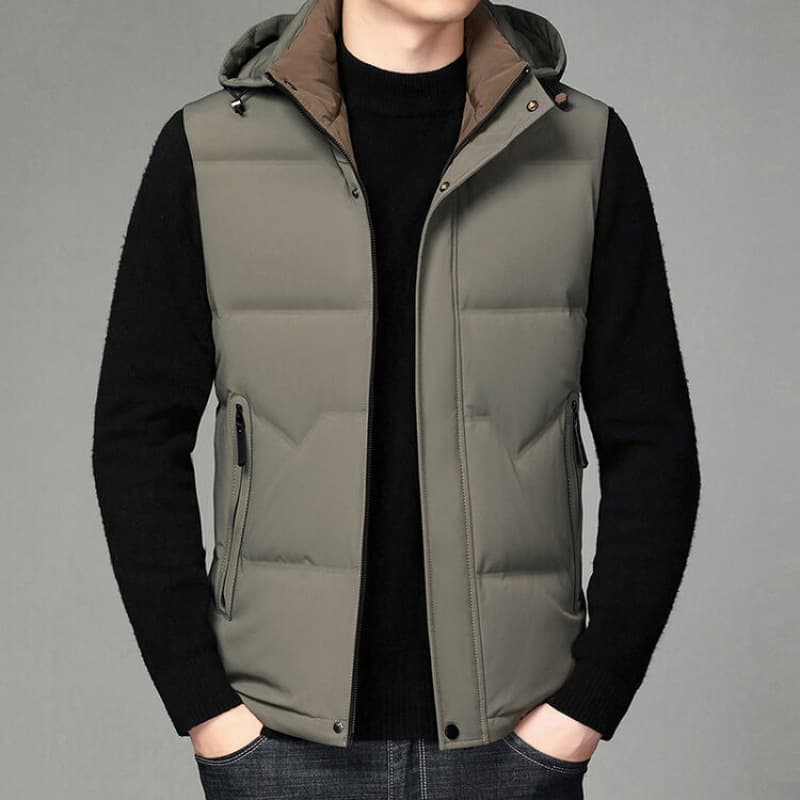 2025 Winter New Style Hooded Down Sleeveless Vest for Young Men, Casual Jacket, Down Vest