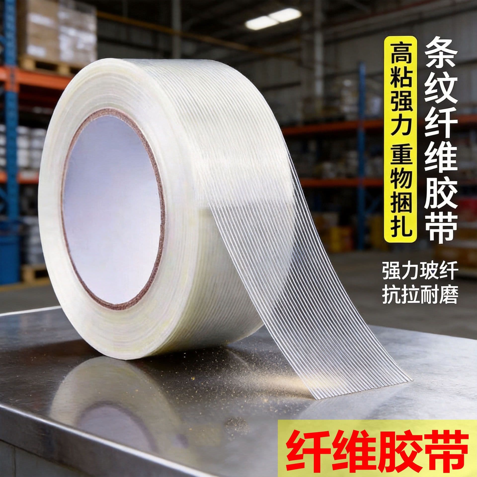 Fiberglass Tape High-Strength Adhesive for RC Model Fixing, Lithium Battery Packaging, and Heavy-Duty Bundling - Striped Fiberglass Tape