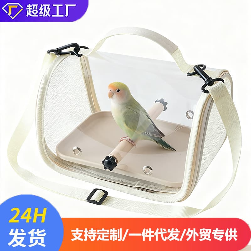 Parrot Portable Travel Bird Bag, Foldable Transparent Crossbody Bird Backpack for Budgie Cockatiel Small Pet Carrier Bird Cage