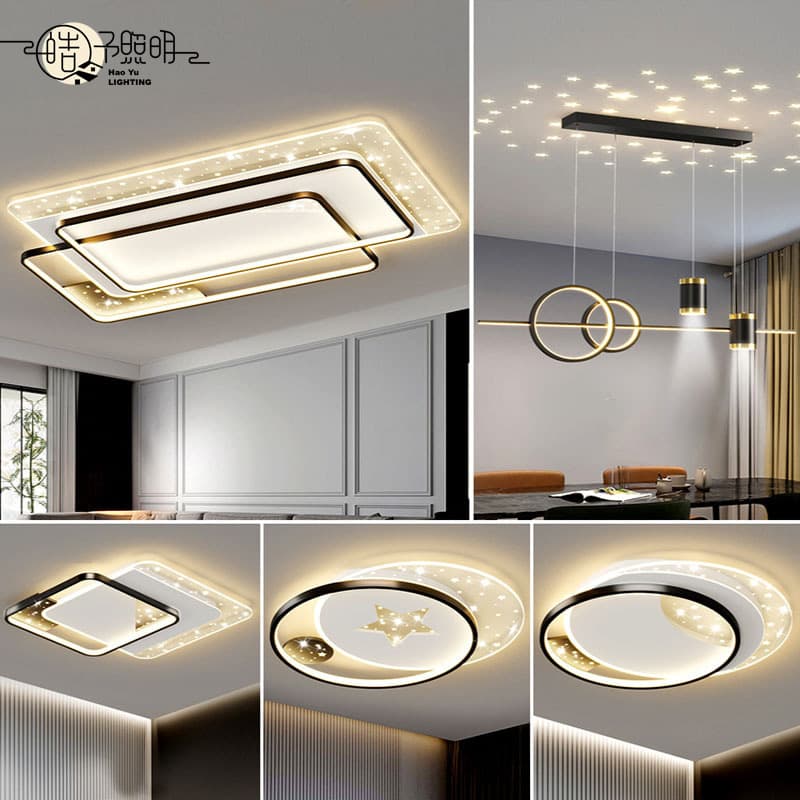 Zhongshan Lighting Full Spectrum Nordic Whole House Set Cream Style Light Luxury Eye Protection Ceiling Light Modern Minimalist