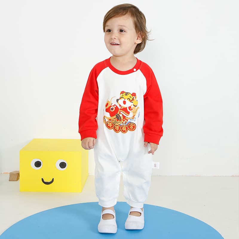 New 0-1 Year Baby Red Romper Photo Outfit, Chinese New Year Clothes, 1st Birthday Full Moon Crawling Suit, Drop Shipping