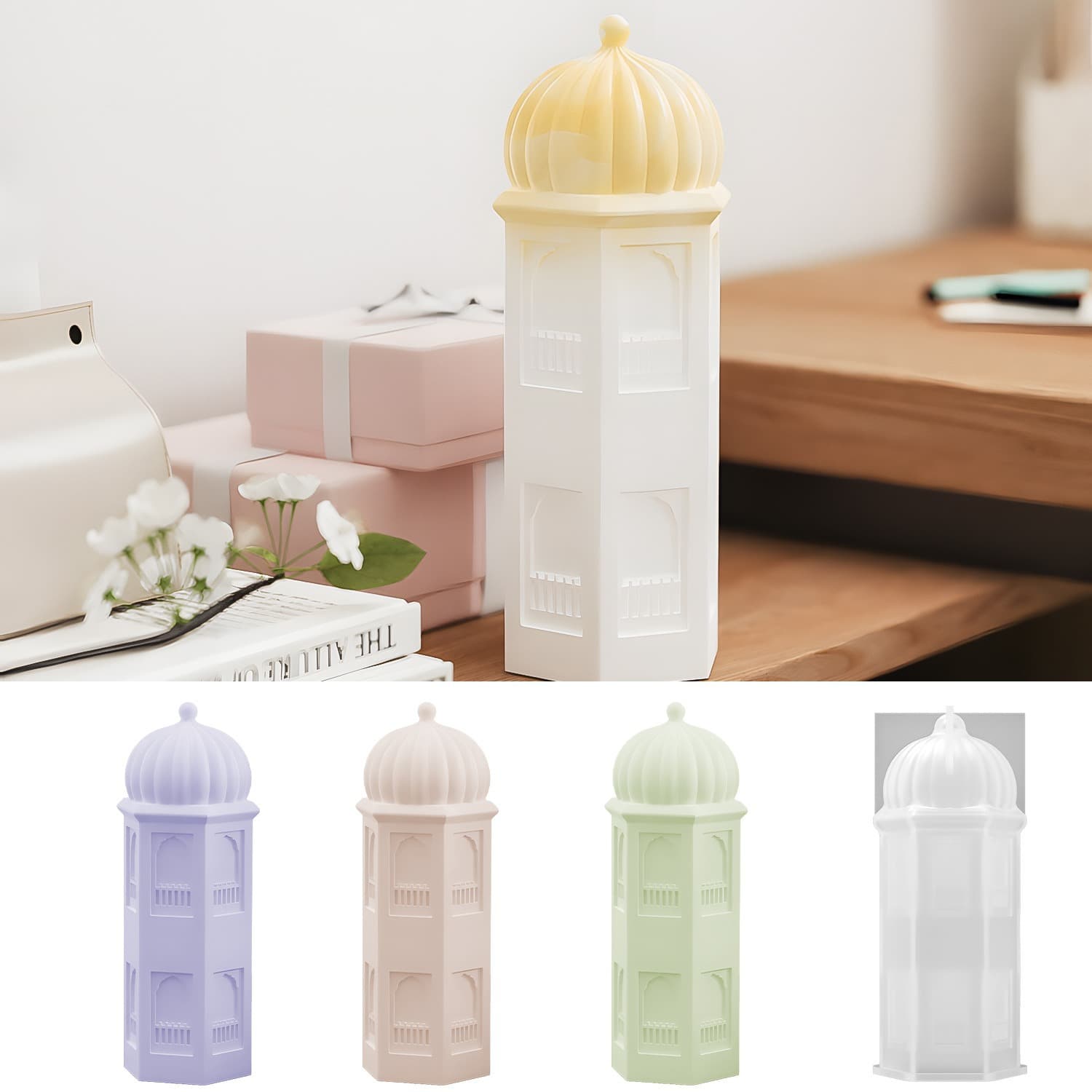 Deyilife diy glue mold European castle pagoda ornaments silicone mold candle aromatherapy mold