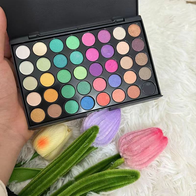 40-Color Eyeshadow Palette Multi-Color Mix, Smooth Texture, Even Application, No Fallout, Daily Makeup, Affordable Eyeshadow