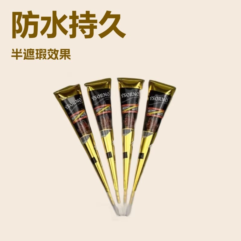 Henna Nail Flower Cross-Border Tattoo Cream Semi-Covering Waterproof Tattoo Paste Indian Hand-Painted Tattoo Paste Colorful Pigment