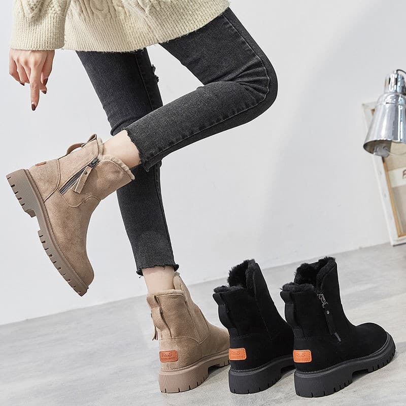 2024 Export New Winter High-Top Side Zipper Fashion Lined Women's Snow Boots Warm Thickened Women's Ankle Boots