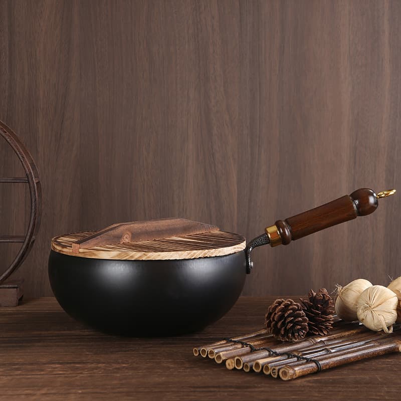New Zhangqiu Big Belly Pot Milk Pot Handmade Cast Iron Pot Household Old-Fashioned Stir-Fry Non-Stick Pot No Coating Big Belly Wok