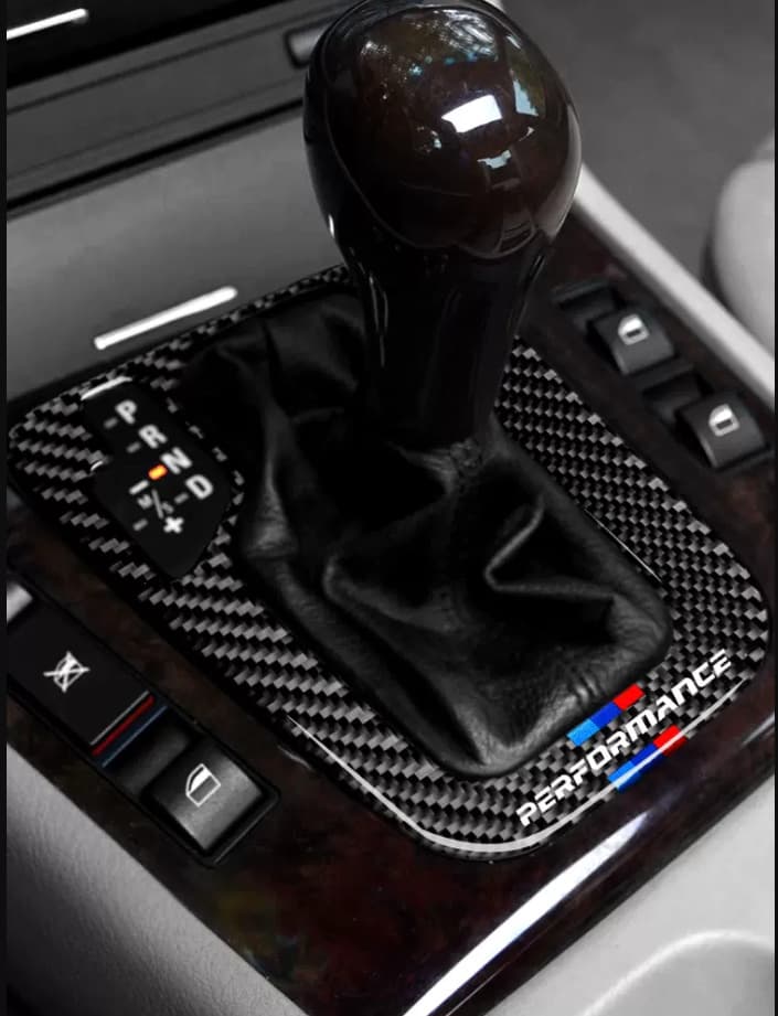 Suitable for BMW E46 modified old 3 series carbon fiber gear panel gear central control instrument cigarette lighter decorative sticker