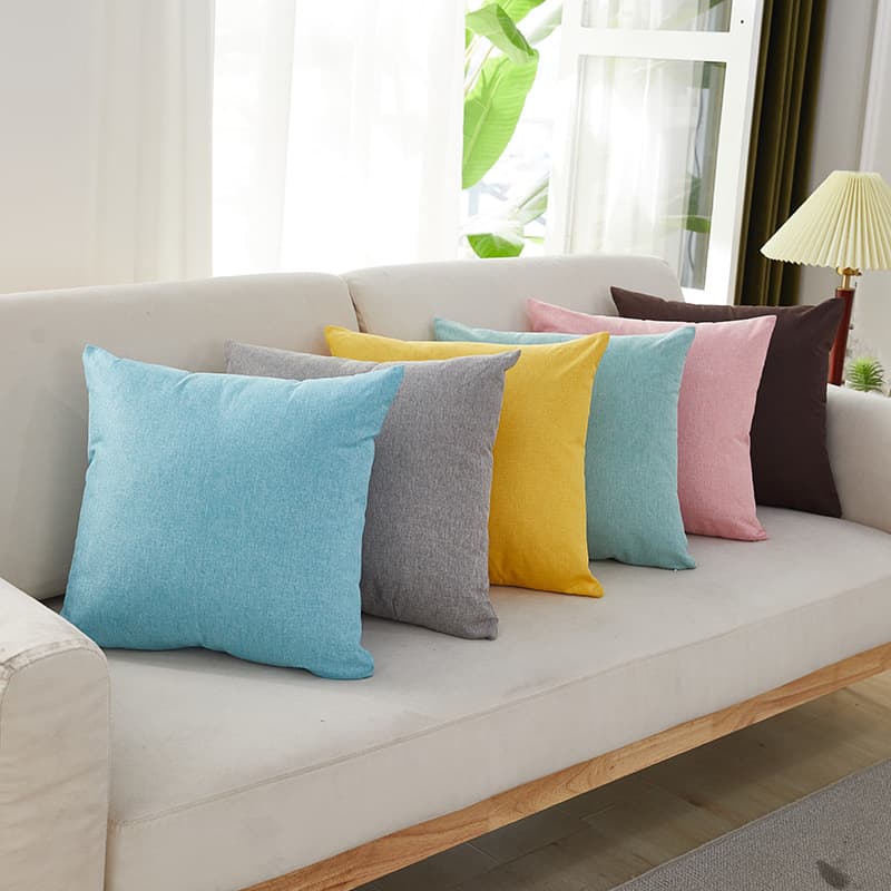 Nordic style ins sofa cushion cover, living room cushion, solid color, thick linen lumbar support pillow, large headboard cushion