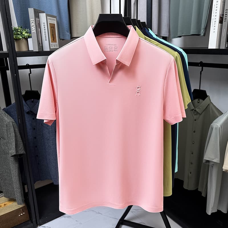 Summer Antibacterial Short-Sleeve Men's Polo New Business Casual T-Shirt with Turn-Down Collar Breathable Polo Shirt