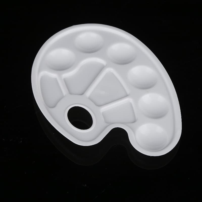 Oval 6+4 color plastic 10-grid palette oval children's painting palette gouache paint palette