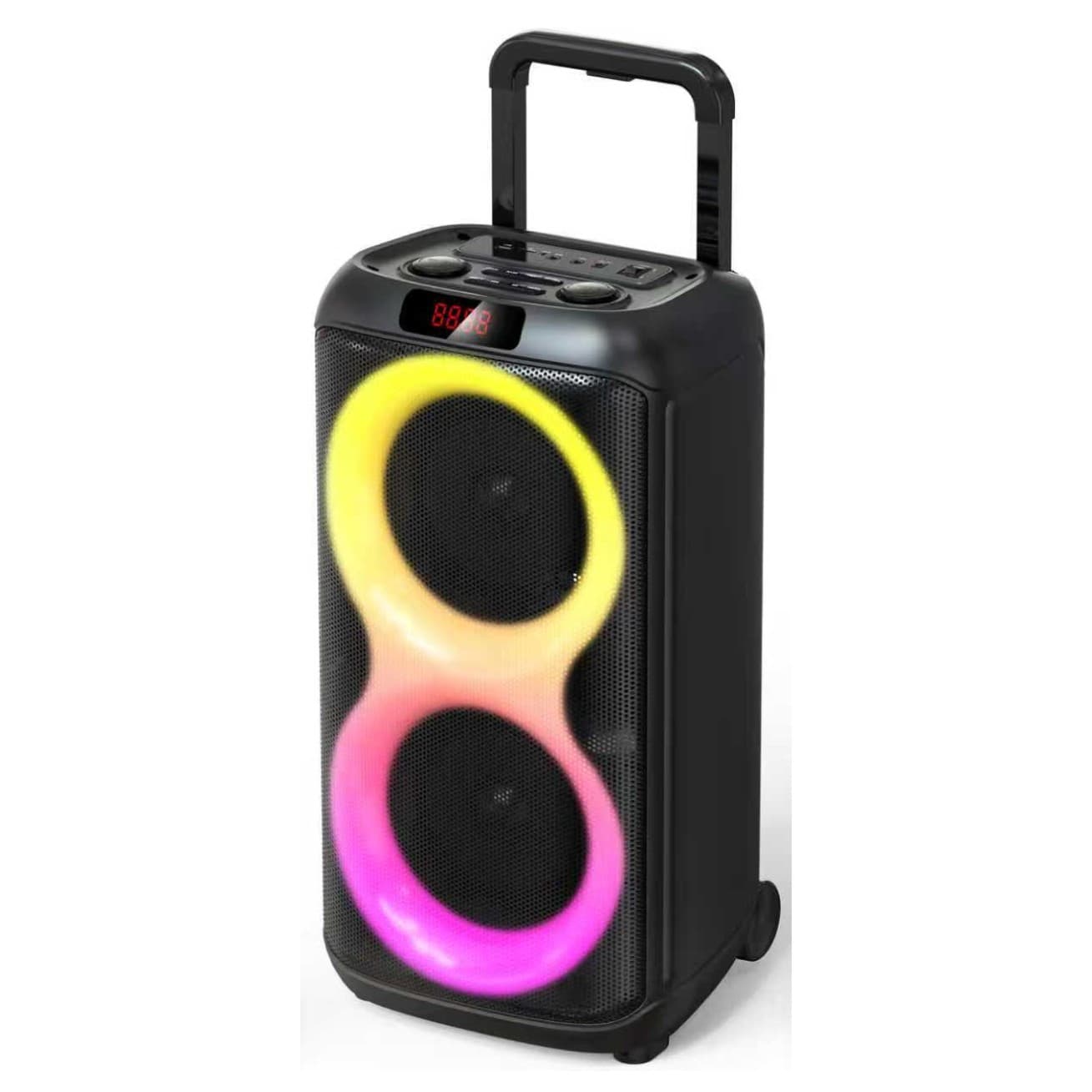 party foreign trade factory directly supplies dual 8-inch Bluetooth speakers outdoor portable trolley case colorful square dance speakers
