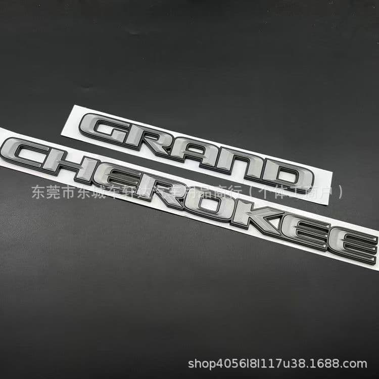 Compatible with Jeep Grand Cherokee fender side emblem, integrated GRAND CHEROKEE badge, side door decal
