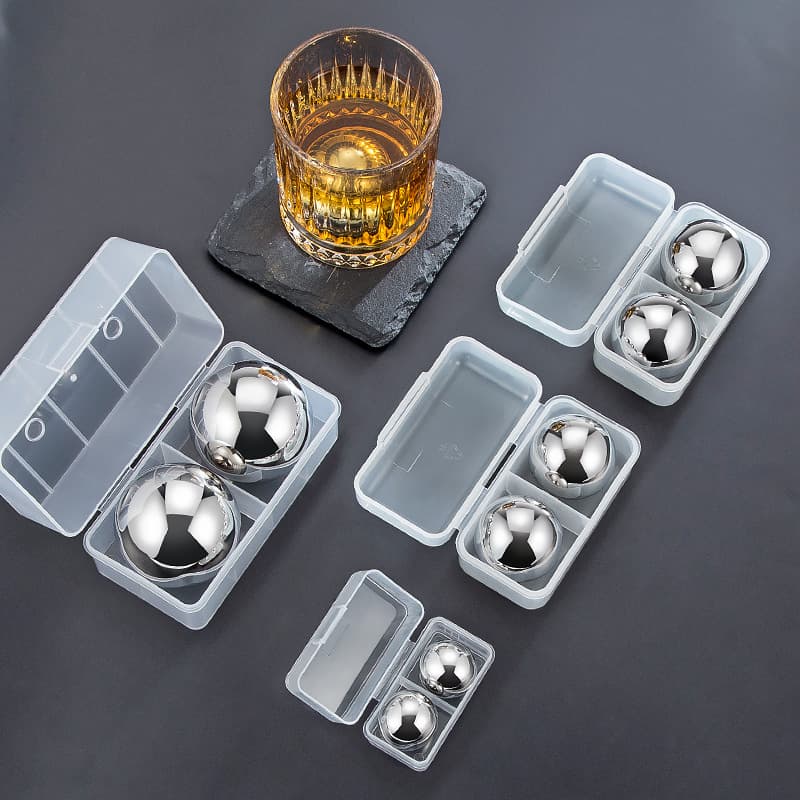 304 Stainless Steel Round Ice Cubes Set Barware Metal Quick Freeze Ice Spheres Frozen Spheres Wholesale