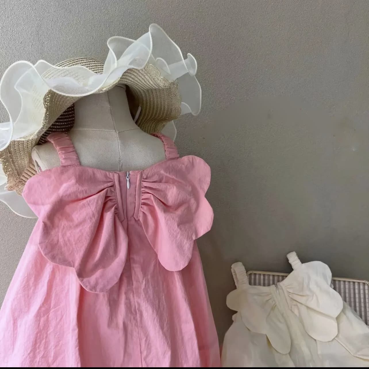 Girls Summer Cotton Wing Strap Dress 2024 Cute Butterfly Dress for Toddlers