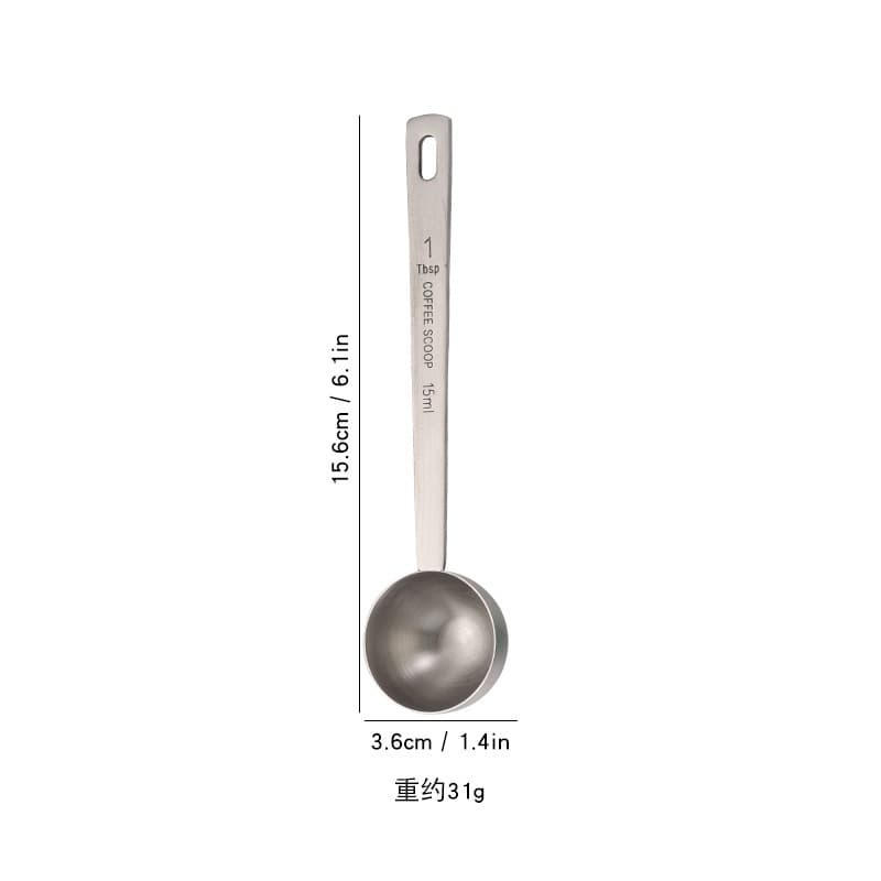 Cross-border Coffee Bean Measuring Spoon Stainless Steel with Scale 30ml 15ml Powder Scoop Baking Tool