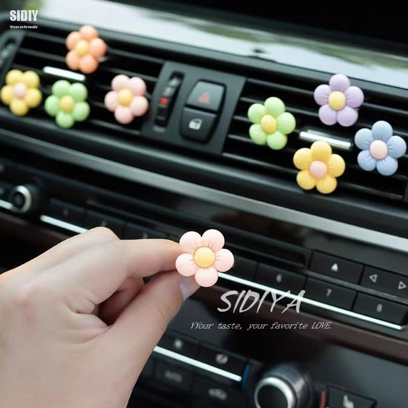 Creative Ins Style Small Flower Car Air Vent Decor, Long-Lasting Light Fragrance Car Aroma, Interior Accessory for Women