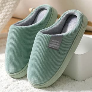 Factory Wholesale Autumn Indoor Home Couple Fleece Slippers Warm Shoes Postpartum Anti-Slip Fleece-Lined Men's Cotton Slippers Women
