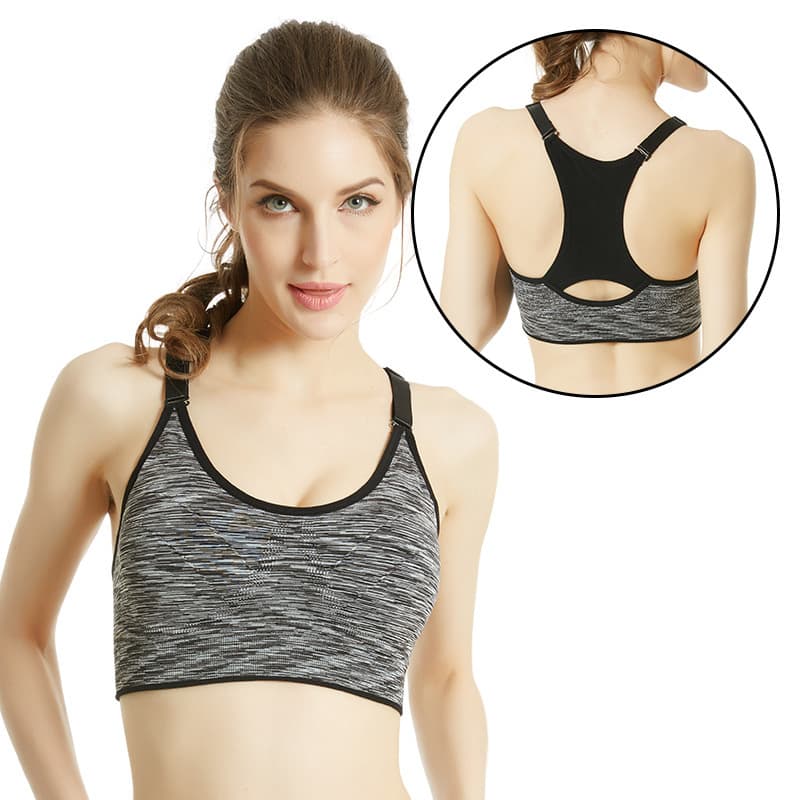 Sports bra, shockproof, foreign trade, quick-drying, segment-dyed, wire-free yoga bra, training, running, fitness bra
