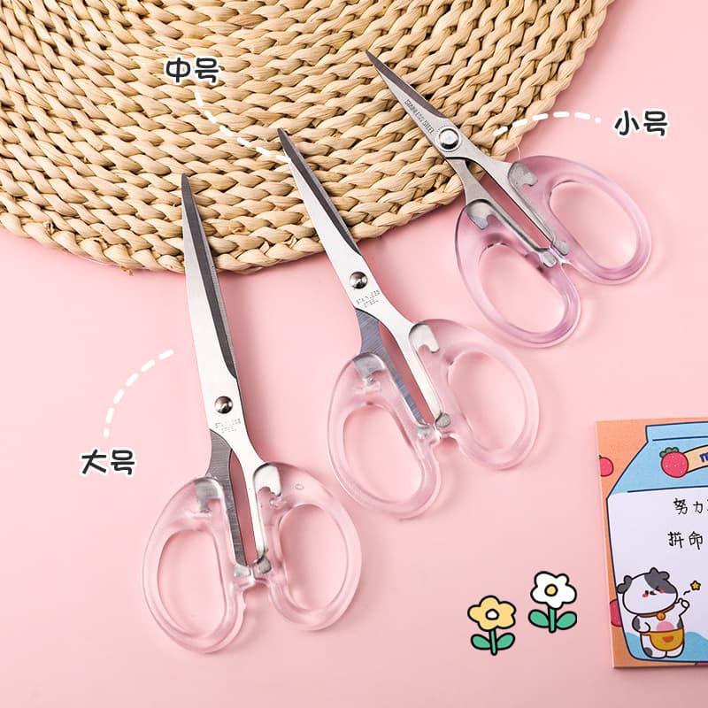 Girly and minimalist transparent scissors with an Instagram-worthy style; suitable for students, crafts, art, stationery, and office use.