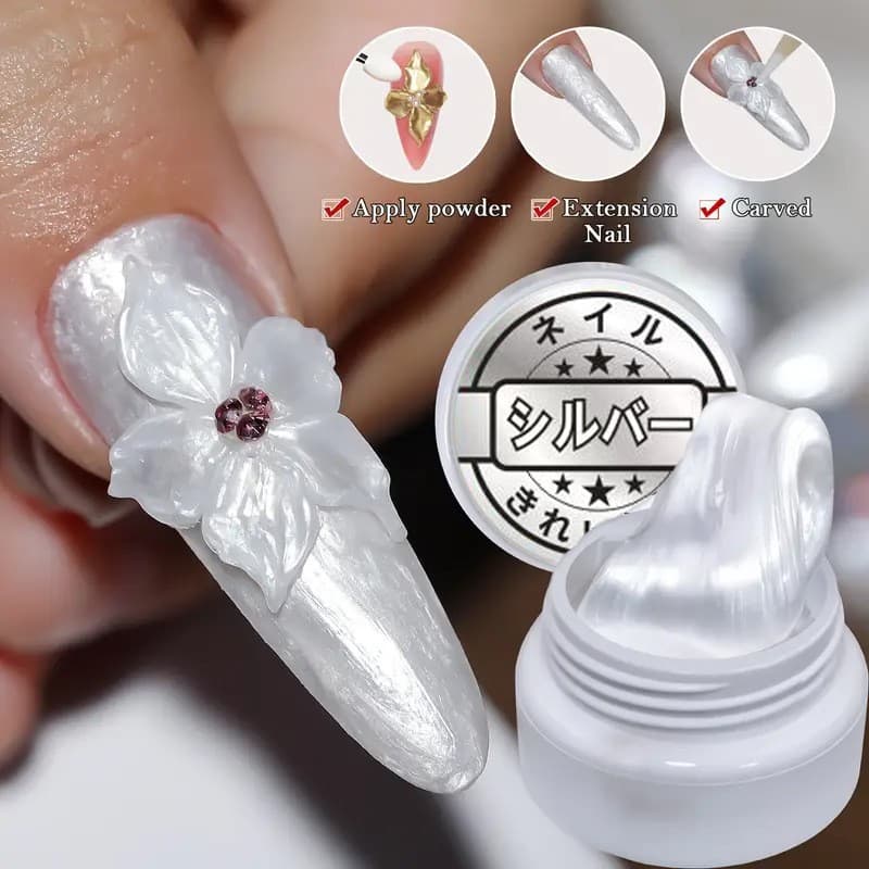 Cross-border Hot Selling Satin Carving Gel Nail Art Nienie Gel Satin Carving Gel Ice Flower Style Solid Pearl Nail Gel
