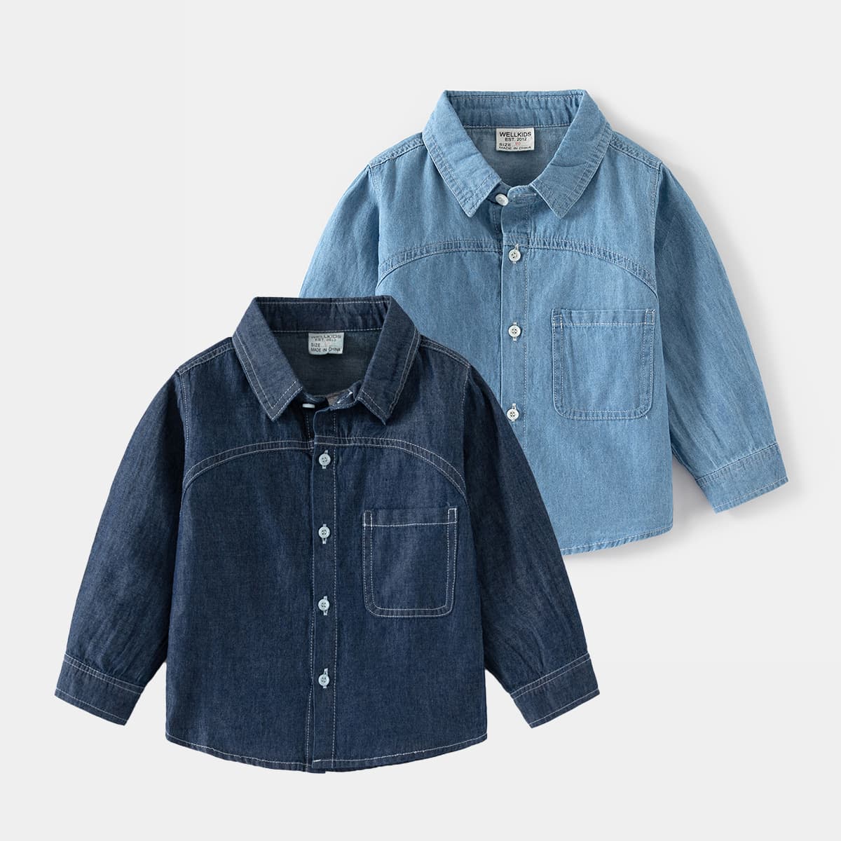 New Boys' Denim Long Sleeve Shirt Top Trendy Korean Style Autumn Fashion Stylish Children's Spring/Autumn Shirt Wholesale