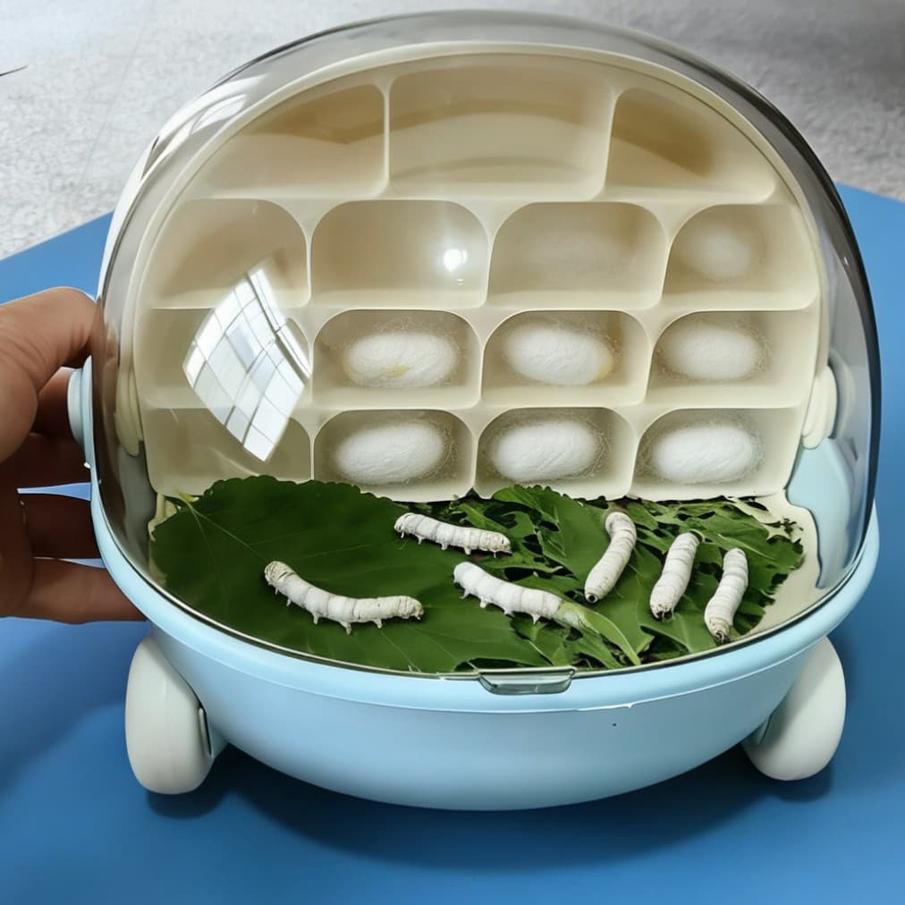 Super cute children's scientific sericulture space capsule observation insect breeding box student experimental set sericulture breeding box
