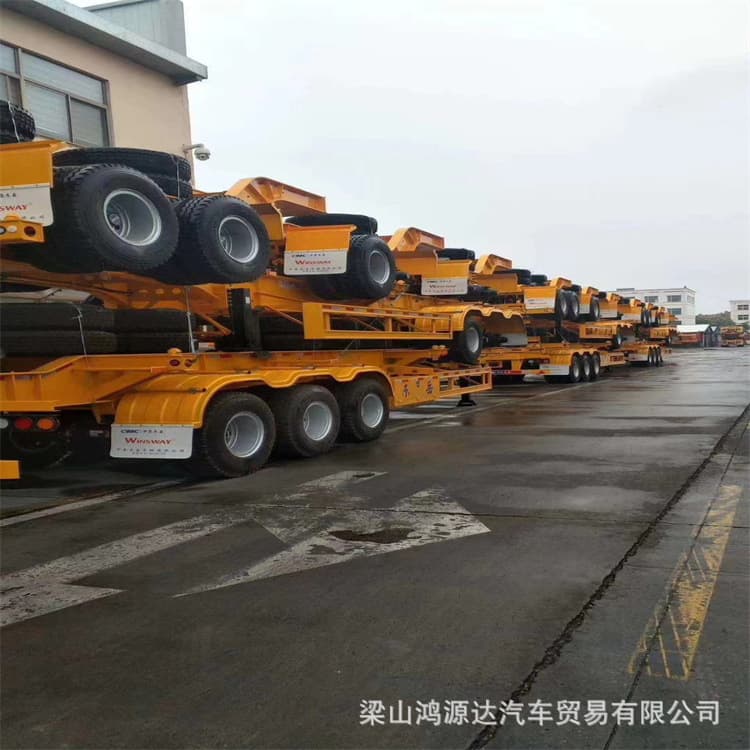 Export hazardous goods container skeleton transport semi-trailers with goose-neck design.