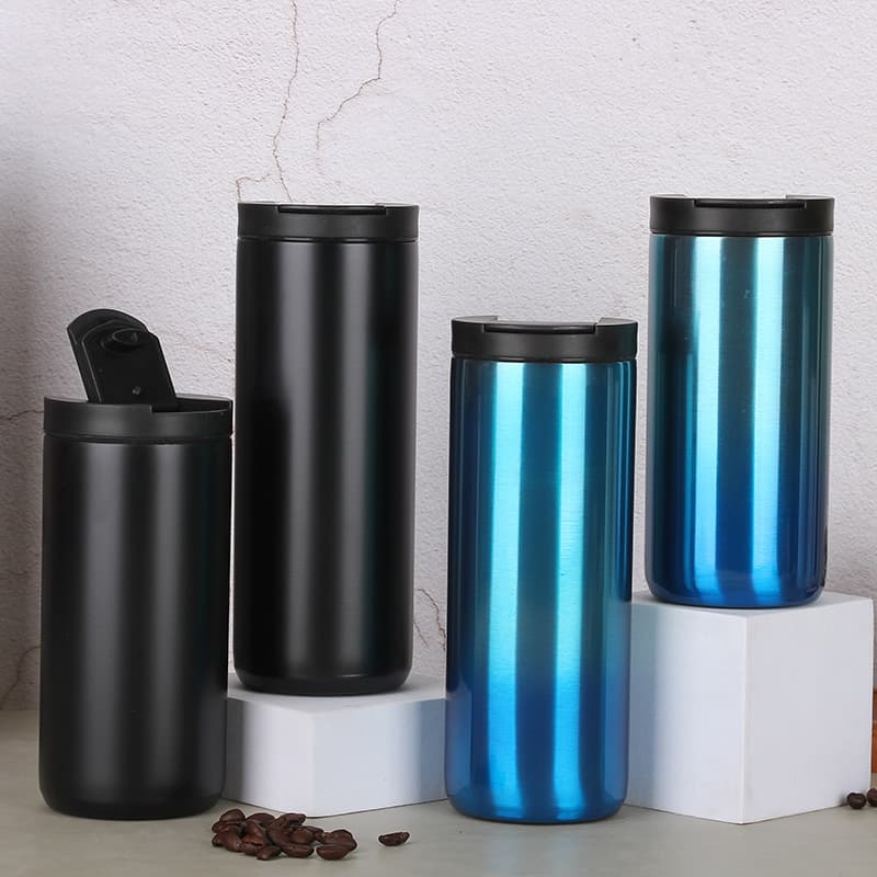 New Gradient Stainless Steel Insulated Tumbler Car Portable Fashion Straight Cup for Men and Women High Appearance Travel Water Bottle