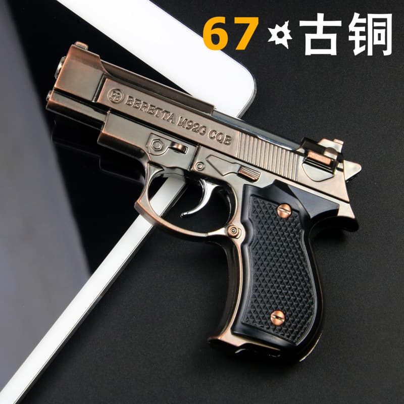 Creative Fun Gun-Shaped Direct-Flame Lighter Red Flame Lighter Factory Direct Creative Windproof Lighter Wholesale