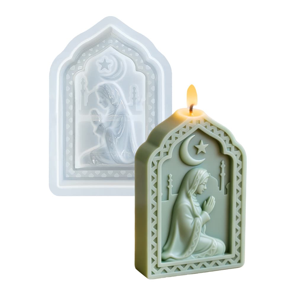Middle East Star and Crescent Relief Candle Mold DIY Arabic Architectural Elements Plaster Desktop Ornament Handmade Soap Mold