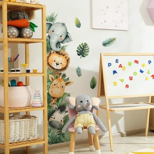 Cartoon Cute Animals Stacking Wall Sticker for Bedroom, Living Room Home Decor Self-Adhesive Wholesale Cross-Border