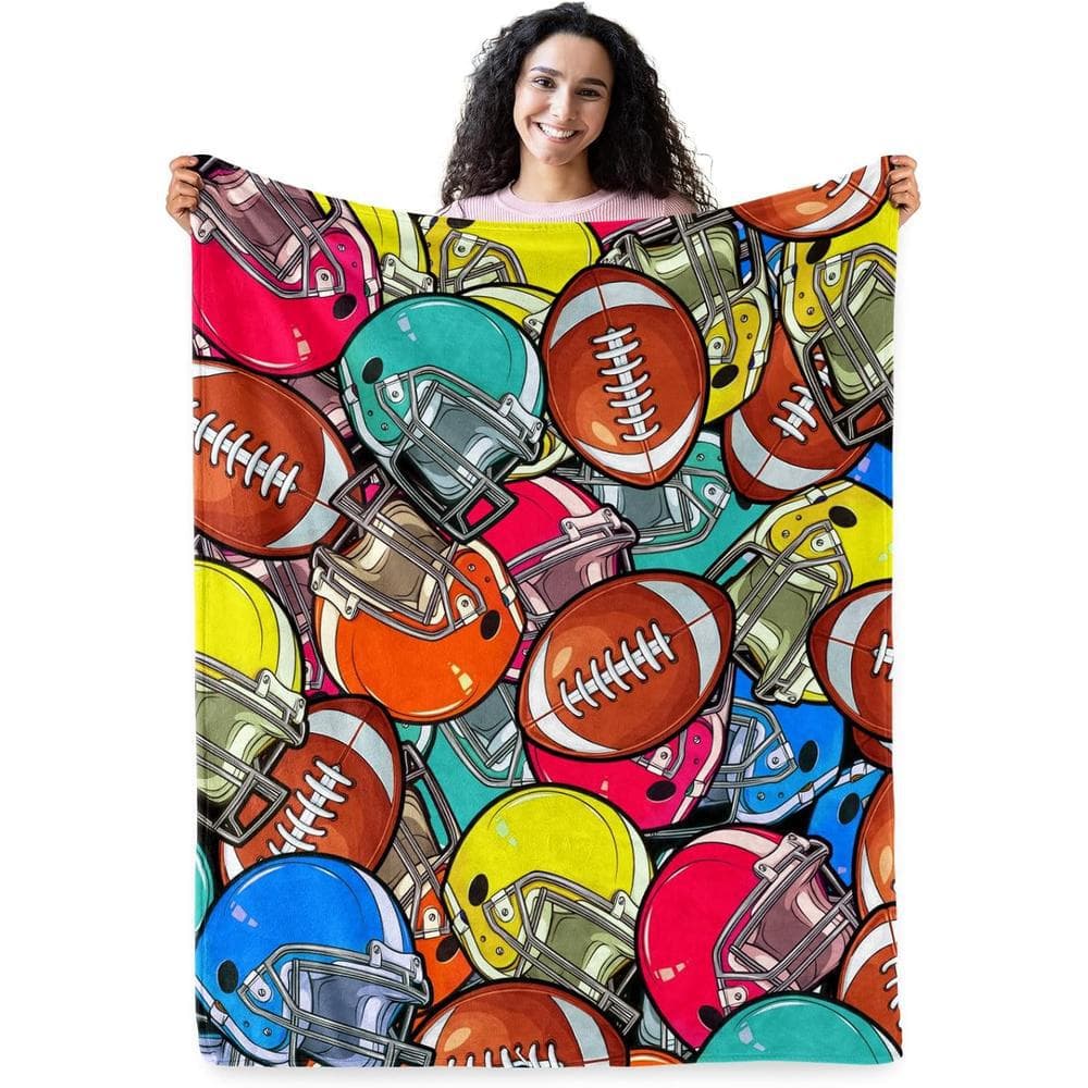 Soccer-themed gift for teen boys and girls, soft blanket for kids' room decor, Christmas
