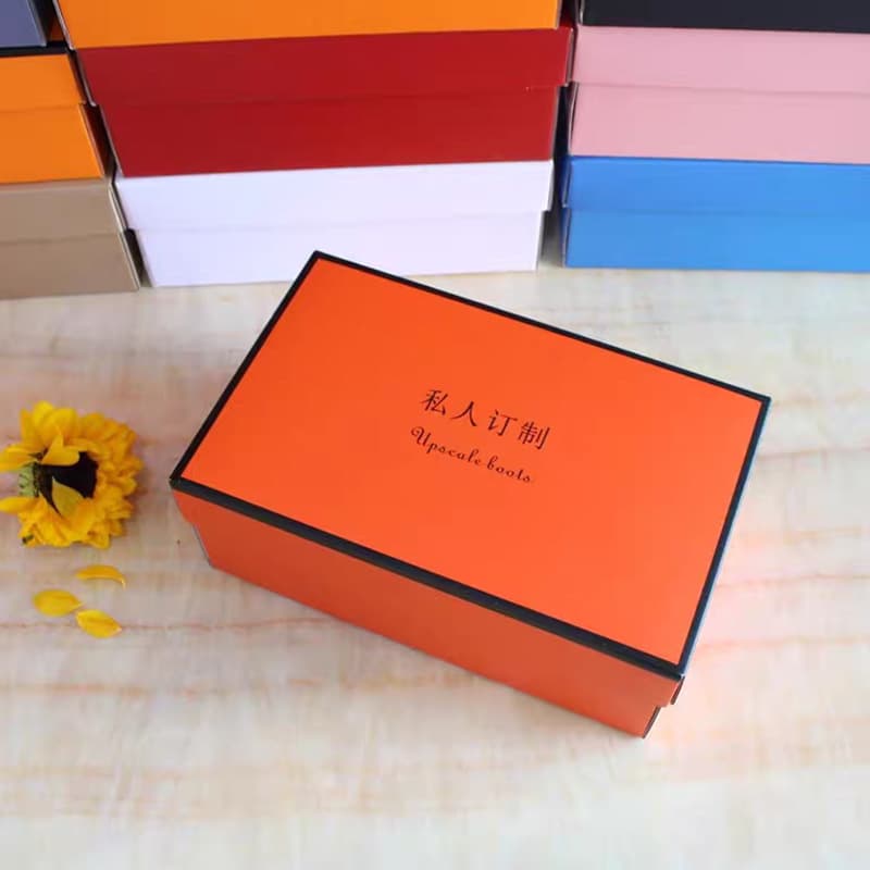 Factory Colorful Shoebox Packaging Box Thickened Kraft Paper Lid and Base Sneaker AJ Storage Box Empty Box Logo Customization