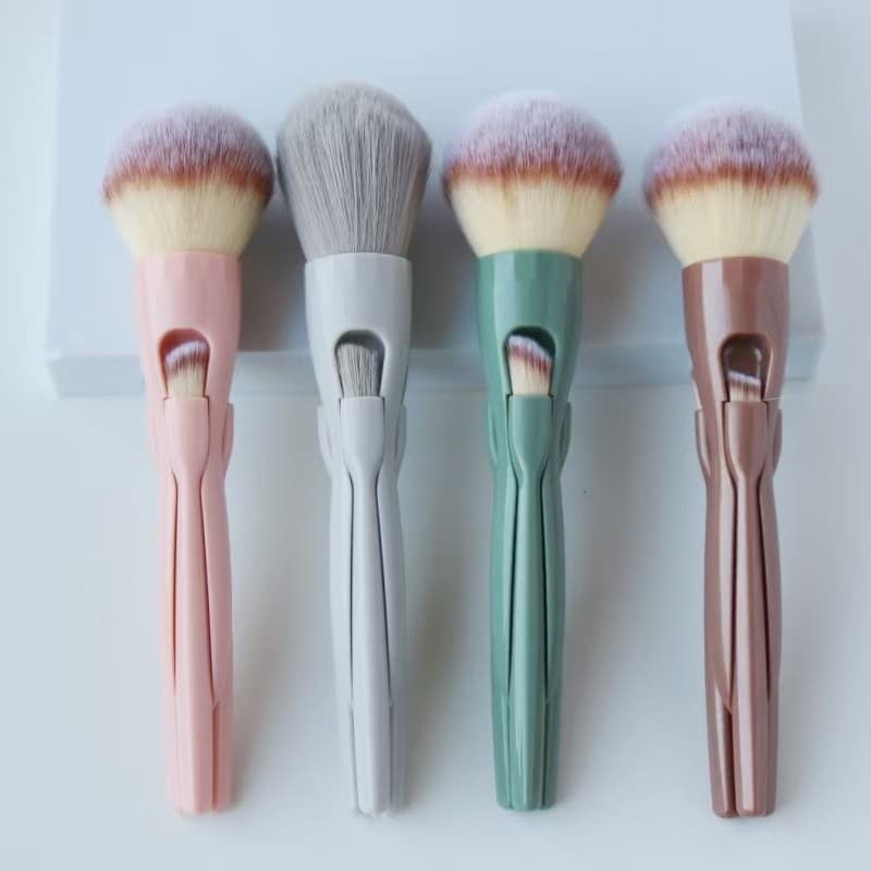New four-in-one magnetic makeup brush set, portable powder brush, eye shadow contouring brush, portable brush for makeup artists