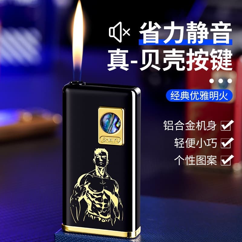 CL-2310 Cat Eye Lighter, Compact and Lightweight Aluminum Alloy Shell, Silent Battery Open Flame Refillable Lighter