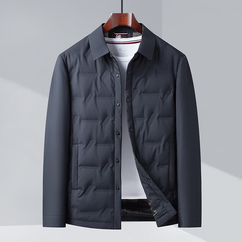 Middle-aged lapel lightweight down jacket men's casual outerwear 2025 winter new business [cross-border ready stock]