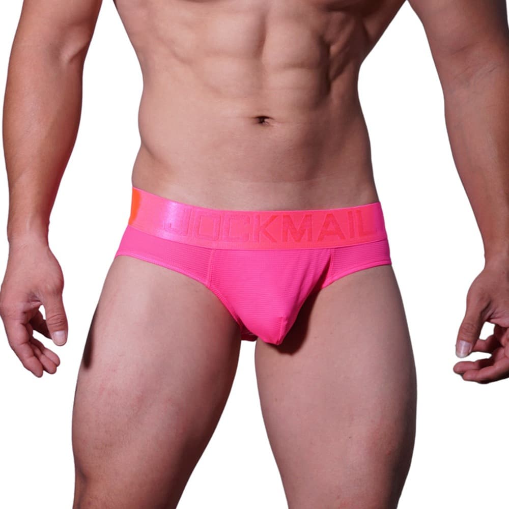 JOCKMAIL Men's Bikini Underwear Triangular Rimming Low Waist Ice Silk Knitted Briefs Boost Butt Lifting Sensual Emotional