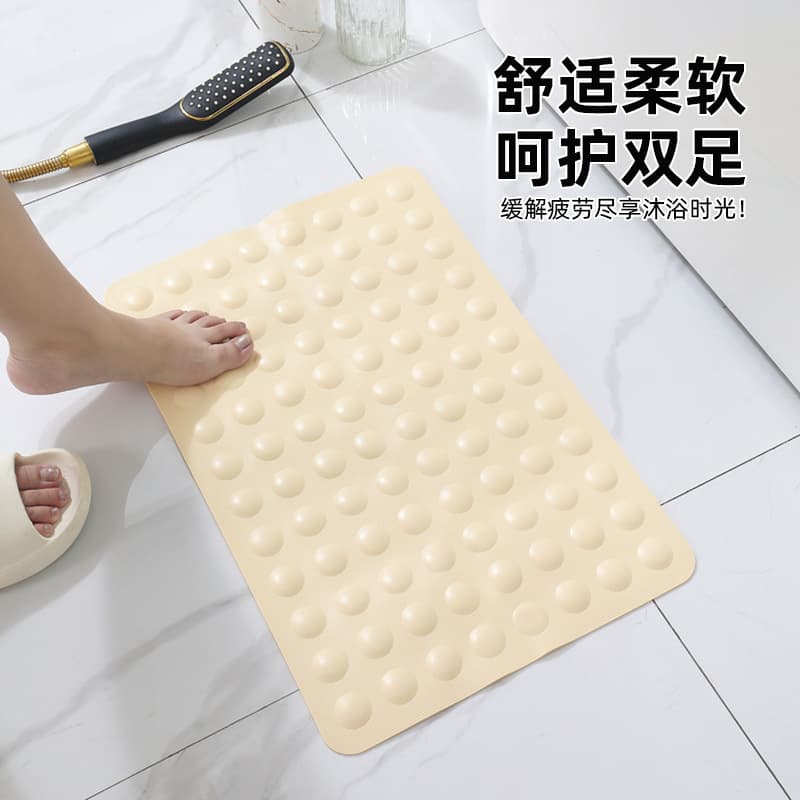 Hotel Shower Mat with Suction Cups, Non-Slip Bath Mat for Pregnant Women and Children, Odorless, Ultra-Soft, Bathtub Anti-Slip Pad