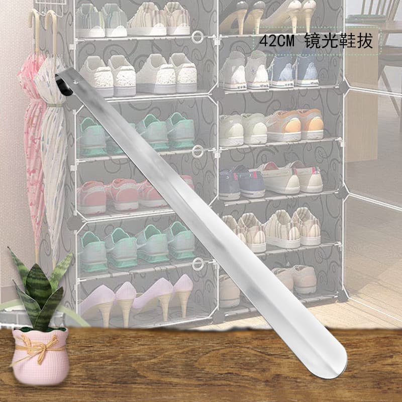 42cm Stainless Steel Long Handle Shoehorn, Extended Shoe Helper for Elderly, Pregnant Women, and Convenient Home Use