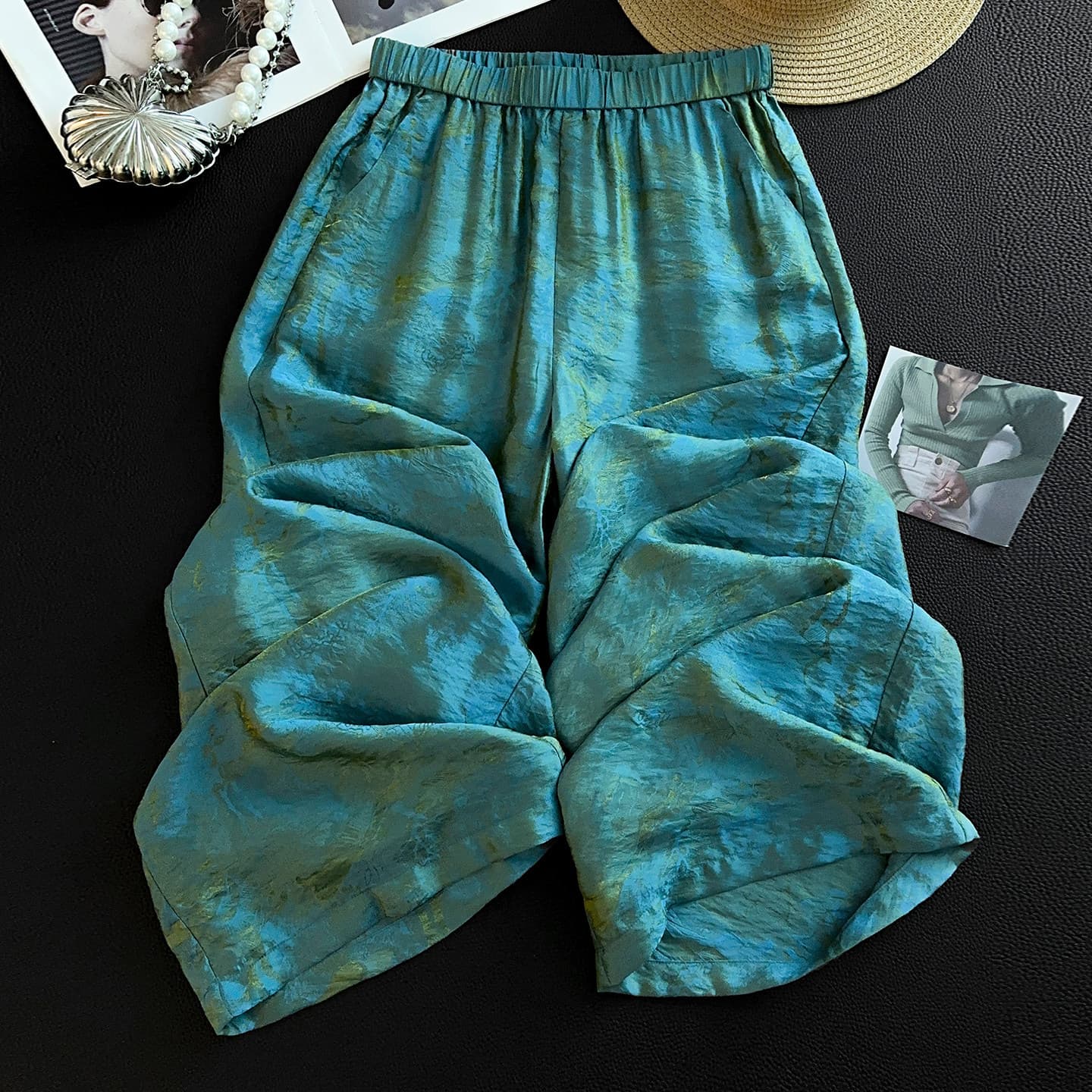 Super nice-looking Xiangyunsha wide-leg pants for women, thin summer style 2026 new high-end drapey ice silk casual straight pants