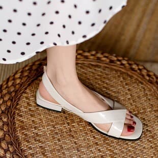 Cross-border Large Size Low Heel Sandals Women 2024 European and American Trendy Back Strap Square Toe Outdoor Sandals Women