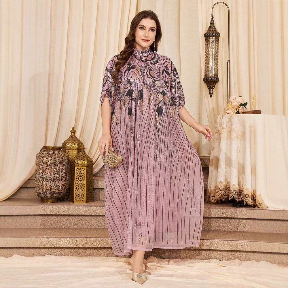 KYP2554 foreign trade robe dress banquet party high-end light luxury fashion women's loose large size dress