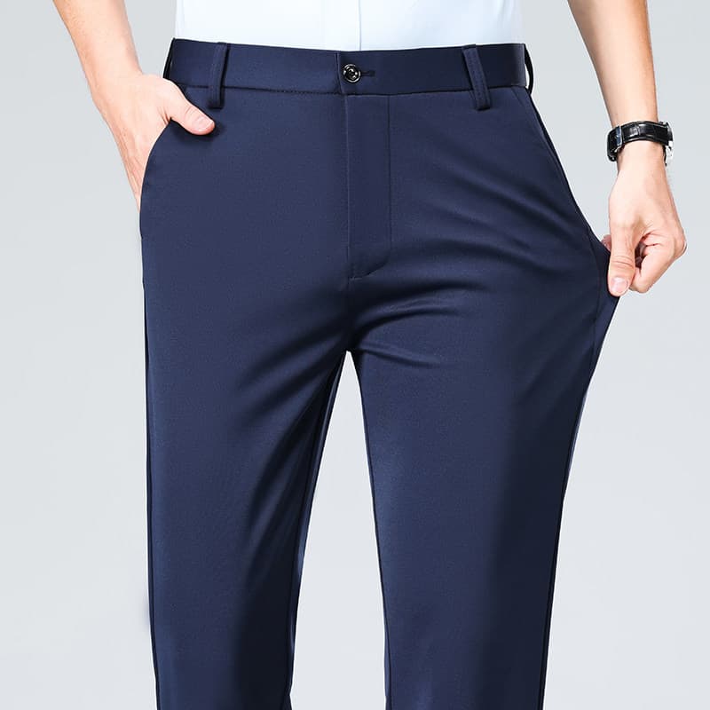 2024 New Men's Business Trousers, Loose Straight Casual Pants, Plus Size, Fashionable Solid Color Suit Pants