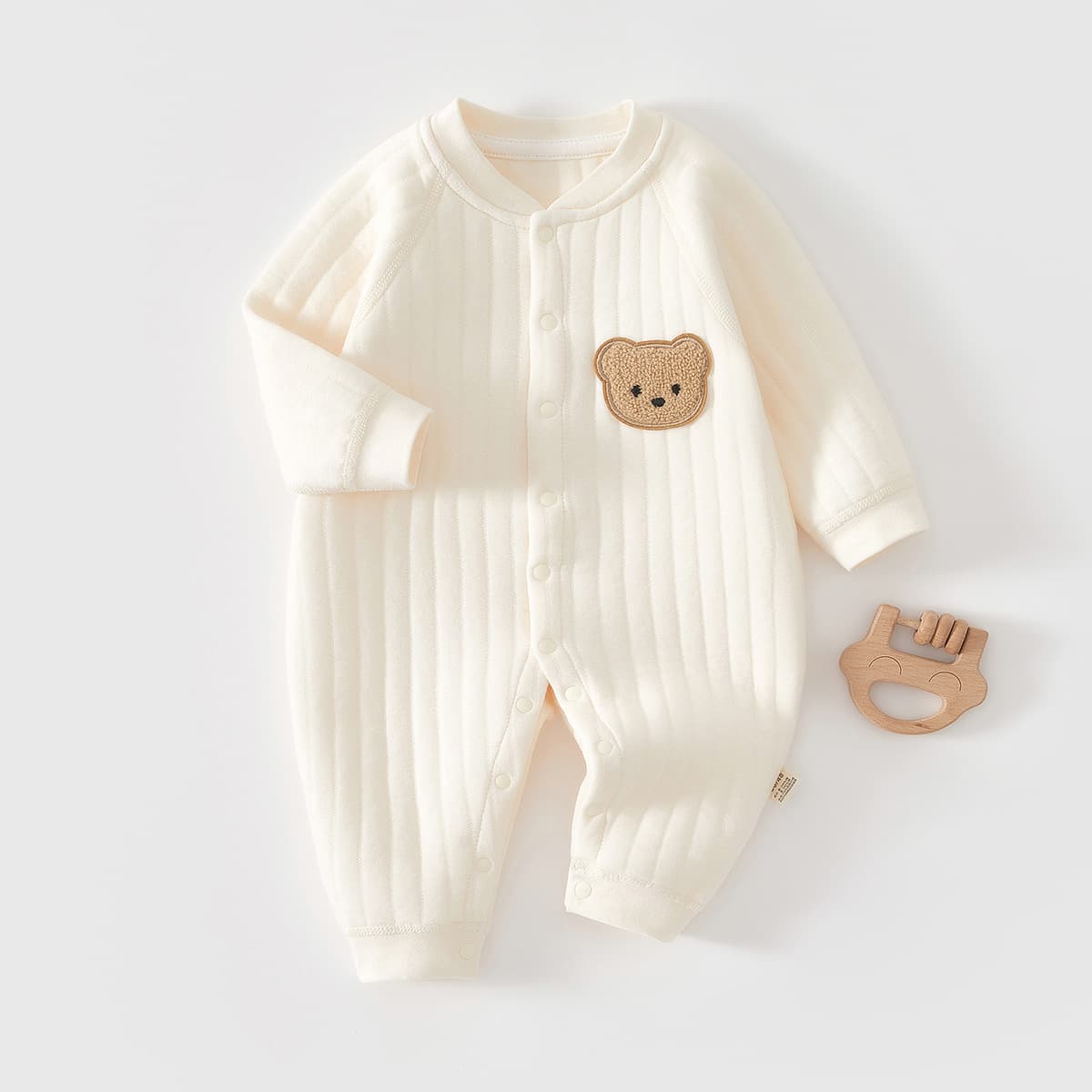 Baby Cotton-Padded Romper Air Cotton Infant Romper Anyang Children's Clothing Class A Long-Sleeve Autumn 2-Piece Homewear Pure Cotton