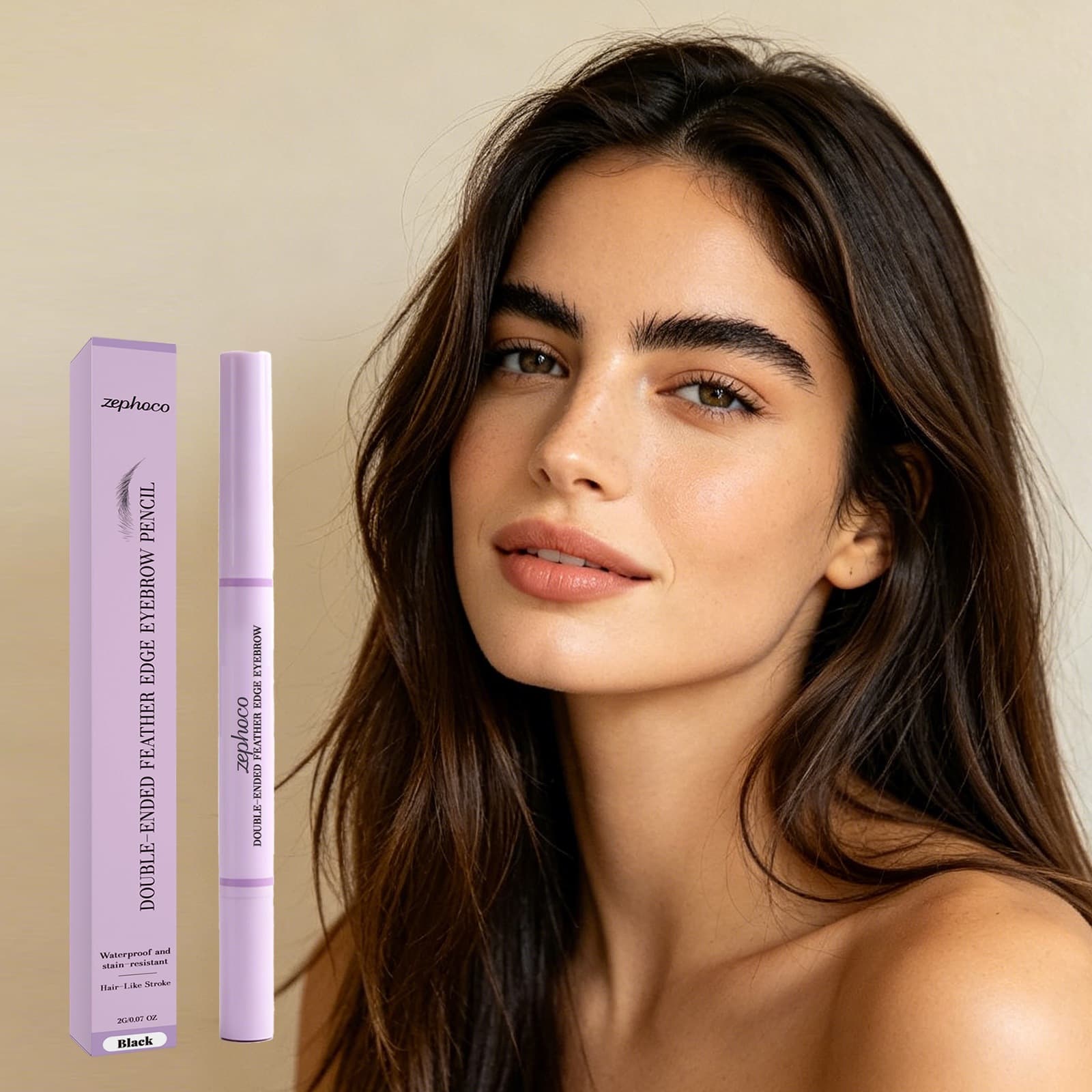 zephoco Dual-Ended Long-Wear Eyebrow Pencil Series - Defines Individual Brows, Highly Pigmented, Smooth Application, Natural and Dimensional Finish