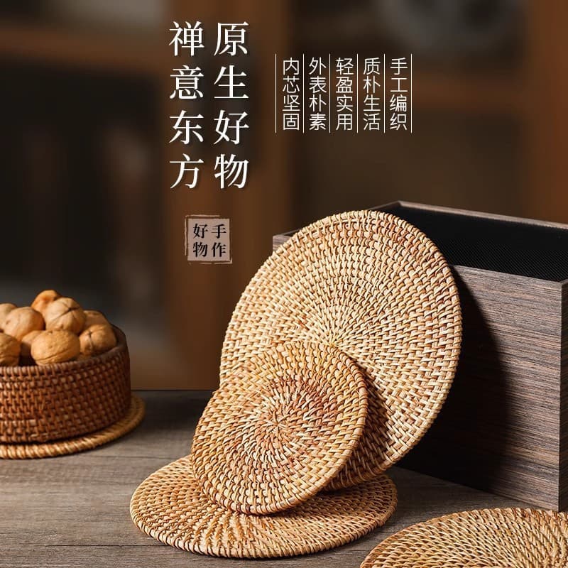 Rattan insulation mats, household anti-scald pot mats and bowl mats, high temperature resistant table mats, heat resistant plate mats, coasters, teapot holders
